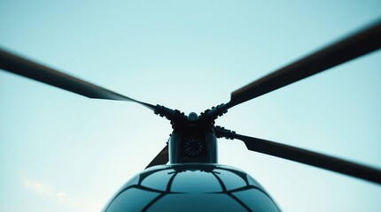 Helicopter Rotor Blades with Sky View.
