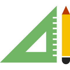 Triangle Ruler and Pencil