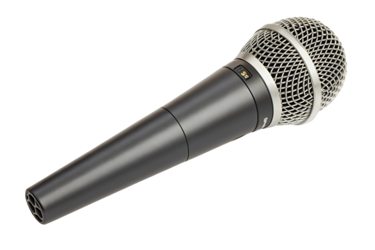 Dynamic microphone equipment for professional audio recording and live performance stage setup use