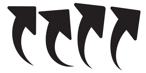 Long arrows icon. Long curved hand drawn arrow isolated background .