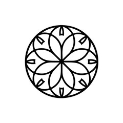 Fototapeta premium Vector illustration of overlapping Tulip mandala flower design geometric