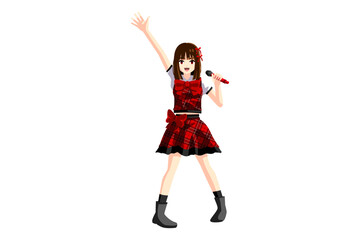 アイドル　女性　赤　歌う