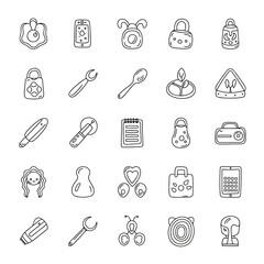 Download a premium set of hand-drawn style icons. Featuring clean, organic shapes and a consistent stroke weight, this vector pack is your creative solution.
