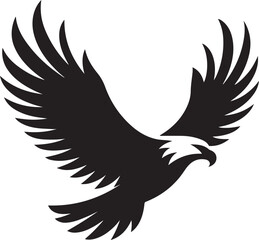 Obraz premium Majestic Silhouette of an Eagle with Wings Spread in Flight