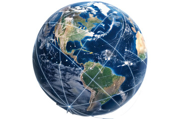 Global connectivity concept depicted by digital earth network with interconnected communications