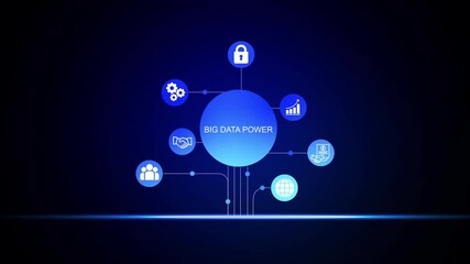 Abstract network connections global communication people icons digital data flow technology concept blue gradient background futuristic science innovation - Powered by Adobe