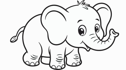 Obraz premium Adorable cartoon elephant with large ears animal illustration