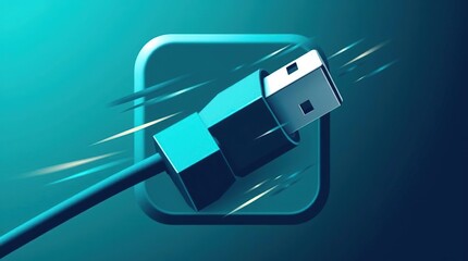 Fast USB Data Transfer Icon.