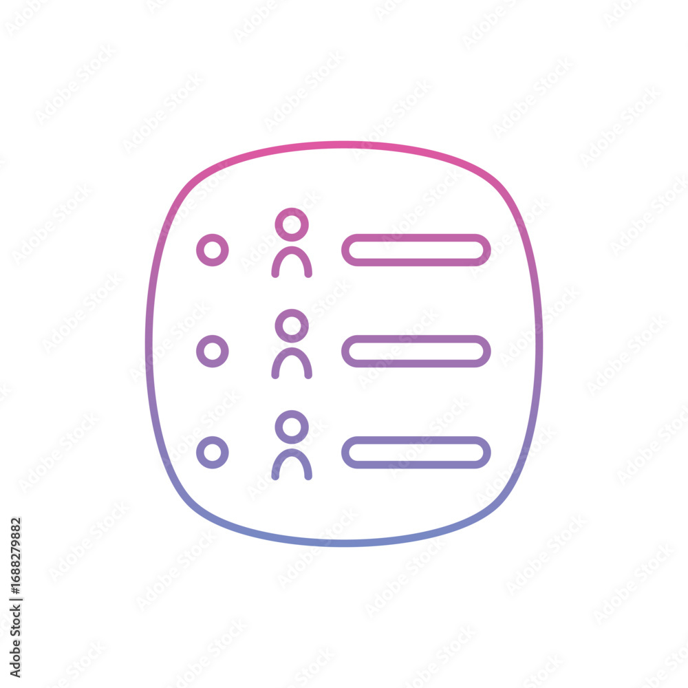 Aufkleber outlined icon with 3 horizontal bars 3 circles 3 stacked oc letter combinations all contained within