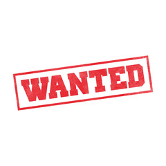 Wanted Red Rubber Stamp Icon on Transparent Background. Wanted  symbol, Wanted logo,  Wanted  label vector illustration