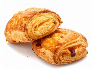 Fototapeta premium Flaky Puff Pastries with Custard Filling and Fruit Accents