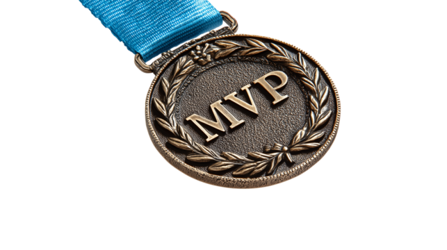 MVP Medal Award with Blue Ribbon 