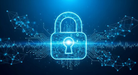 Secure your digital world with this modern lock illustration showing data protection and cybersecurity solutions