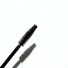 Applying Mascara Wand Close-up on White Background