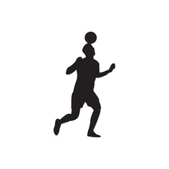 Player running with ball silhouette. Fast running player with ball, versatile vector for apps and banners.