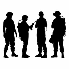  Group of Soldiers Silhouette