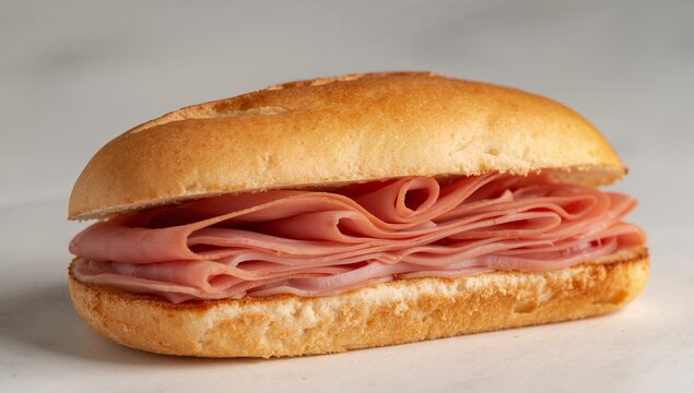 Golden Bread Composition with Pink Slices, a Delightful Food Arrangement, Soft Lighting.