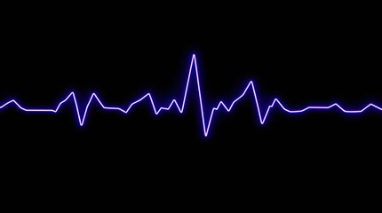 Purple Heartbeat Line with Dark Background.