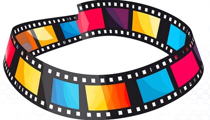 Colorful filmstrip in a circular shape