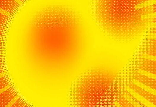 Vibrant orange-yellow sunburst, halftone dots, abstract gradient background, template, art - Powered by Adobe
