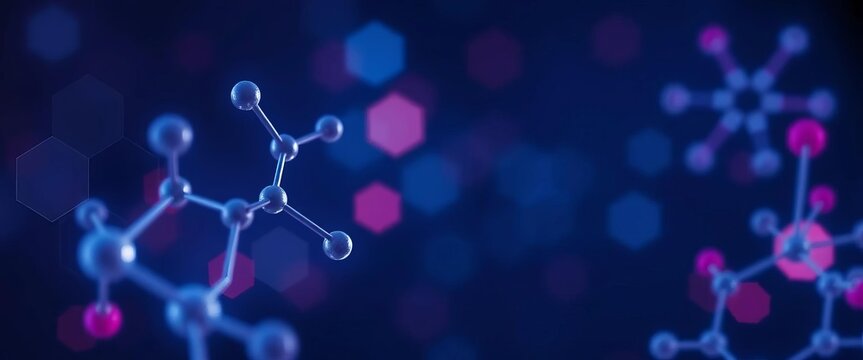 Abstract hexagon background with molecular structure, ideal for science, technology, and medicine concepts,  backdrop,  hexagonal pattern