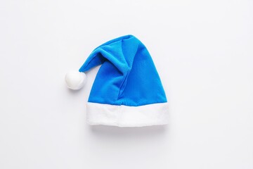 Blue Santa Hat Isolated on White Background - Festive Holiday Accessory