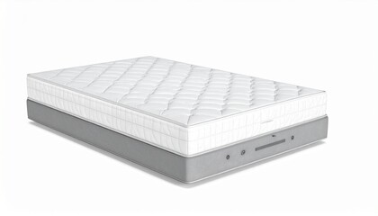 white bed with white background