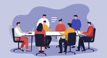 Diverse business team collaborating in an office meeting, discussing ideas and planning projects. Ideal for corporate communication, teamwork concepts, and professional development.