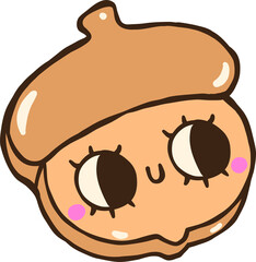 Cute Autumn Back to School Acorn Eraser Hand Drawing