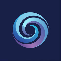 Fototapeta premium A modern abstract circular logo with swirling blue and purple gradients creating a vortex effect.