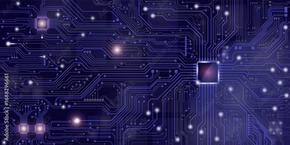 Poster circuit board. technology background. central computer processors cpu concept. motherboard digital c