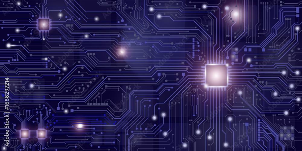 Poster circuit board. technology background. central computer processors cpu concept. motherboard digital c
