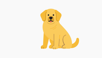 Obraz premium Adorable golden labrador retriever sitting attentively in a cartoon style