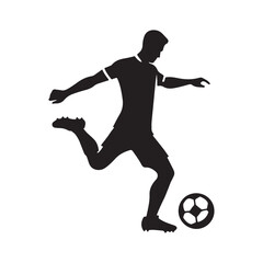 Football Player Kicking Ball vector silhouette clip art logo design concept illustration 