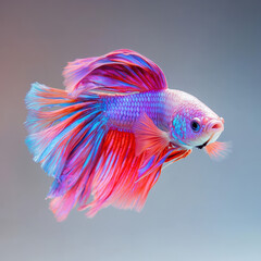 Colorful betta fish swimming gracefully serene environment, showcasing vibrant fins and scales