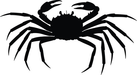 Silhouette crab vector art marine life ocean wildlife aquatic creature seafood food vector