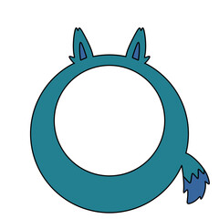 A cute wolf cartoon Halloween photo frame for kid party invitations and holiday