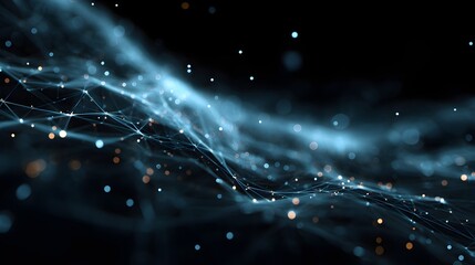 Fototapeta premium Abstract Futuristic Network Structure with Connected Dots and Lines Illustration