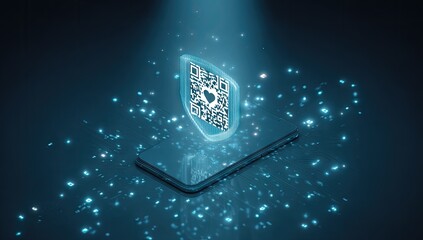 Futuristic smartphone security concept