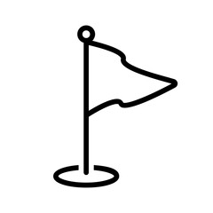 Vector black line icon for Destination flag