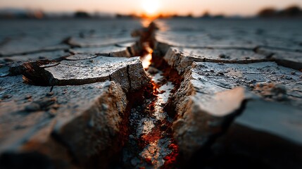 Dry land surface with cracks high resolution image