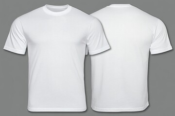 Front and back view of a plain white t-shirt (1)