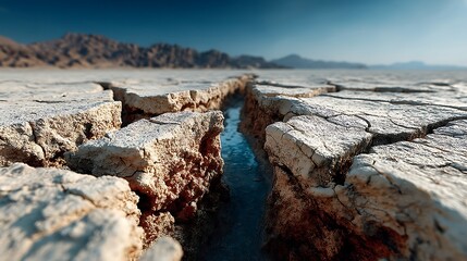 Extreme drought cracked surface high resolution image