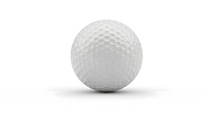 Pristine White Golf Ball with Dimpled Surface Isolated on a Clean White Background, Perfect for Sports, Leisure, and Design Elements