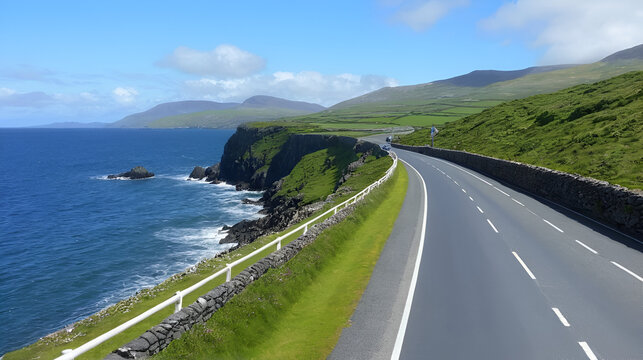 Mallaranny, Ireland - June 29 2024 "Wild Atlantic Way road in west Ireland"