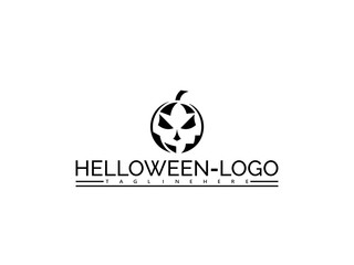 Halloween pumpkin jack o lantern logo with carved face on white background Keywords: halloween, logo, pumpkin, jack o lantern, carved, face, spooky, scary, october, holiday, celebration, design