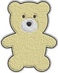 Colored Embroidery Teddy Bear Illustration