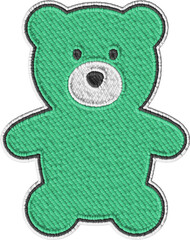 Colored Embroidery Teddy Bear Illustration