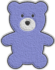 Colored Embroidery Teddy Bear Illustration