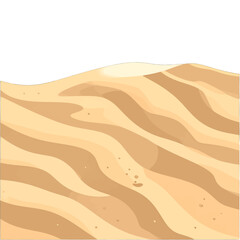 Stylized Sand Dunes with Wavy Patterns on White Background in 2D Illustration